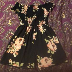 Fashion Nova Black  Floral Romper